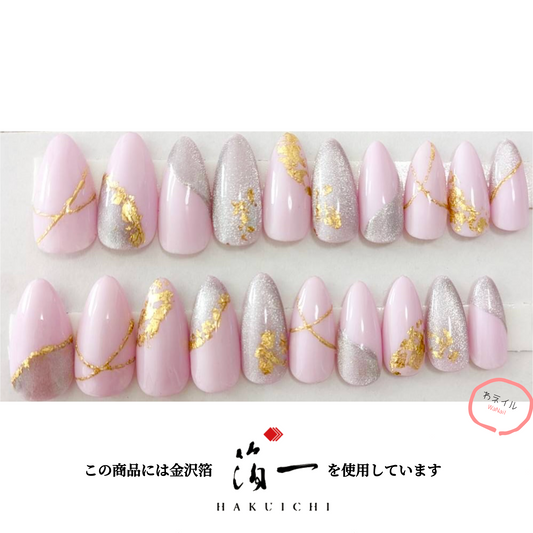 Silver shining sakura gold leaf 銀光の春桜金継ぎ箔